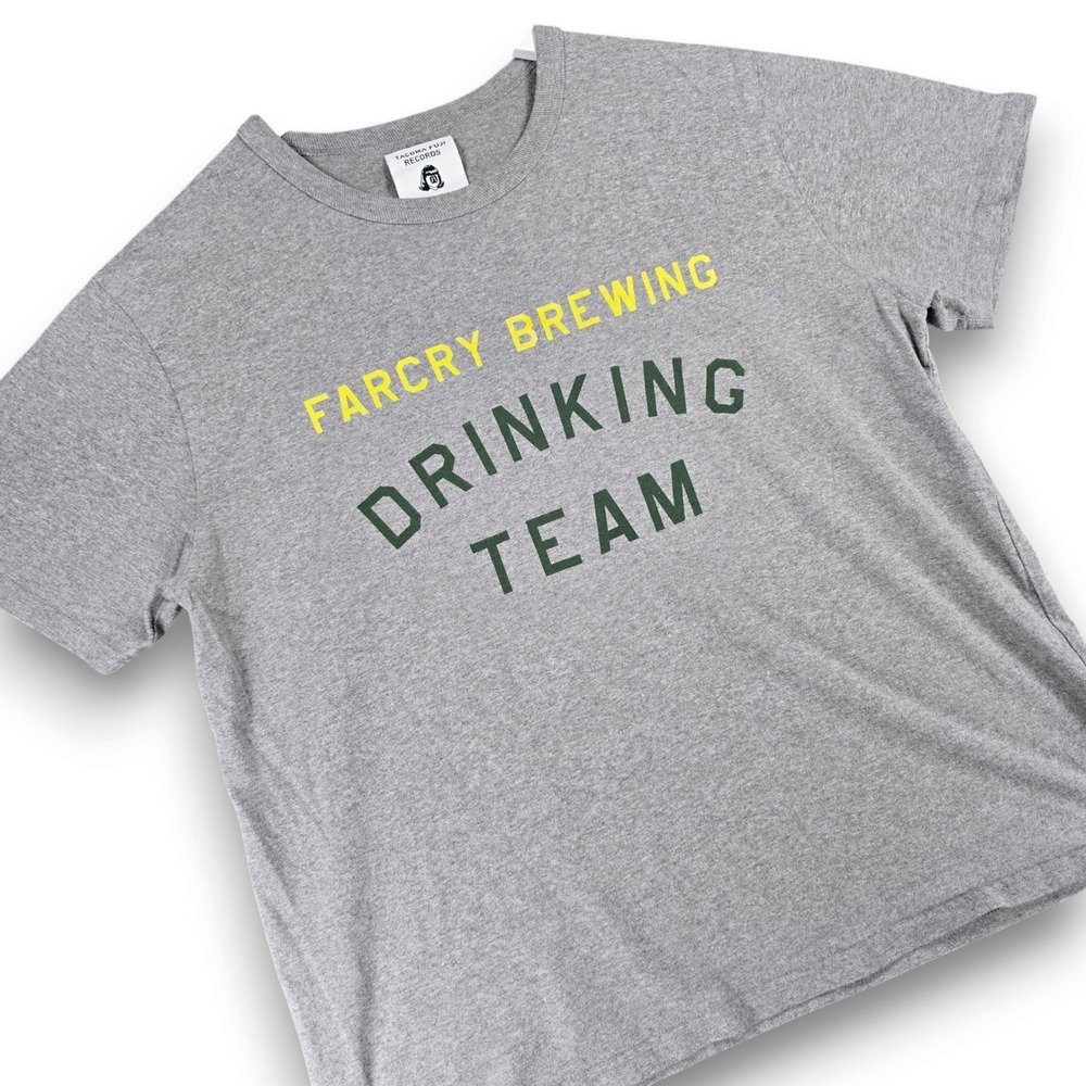 Tacoma Fuji Records Mens L Gray Farcry Brewing Drinking Team Graphic T-Shirt